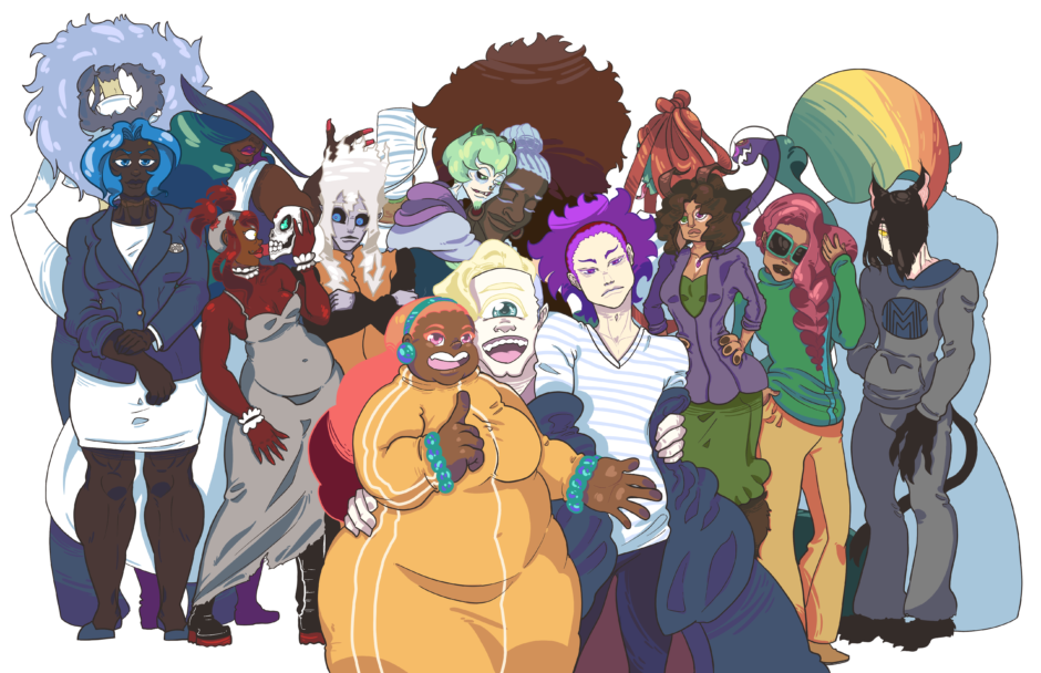 MagicalMashup! cast photo with all the diverse and beautiful queer cast on display